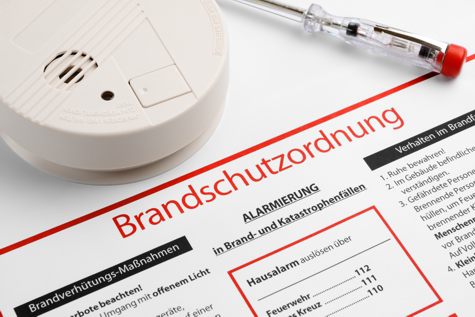 Brandschutzordnung mit Rauchmelder